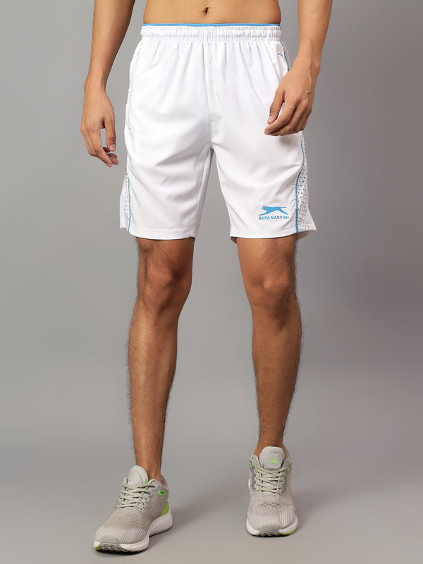 Shorts Leaser Perforation |N.S Spandex|White|Cyan|