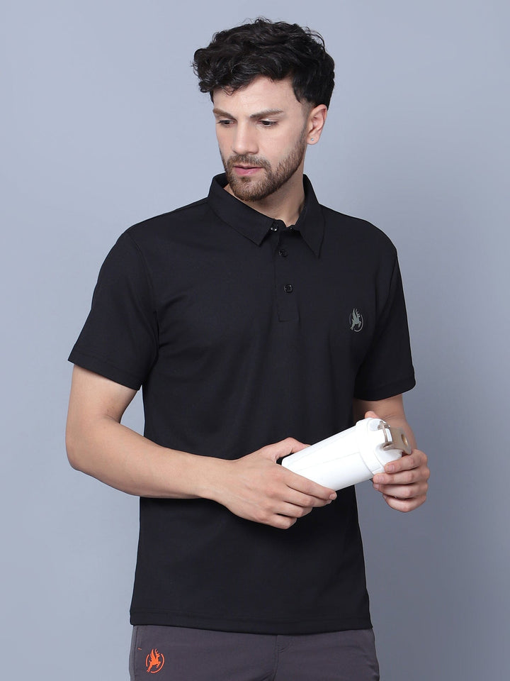 Core Men's Polo T-Shirt Black - trenz