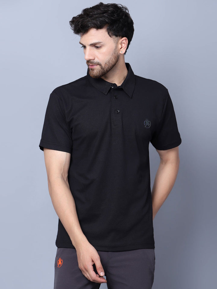 Core Men's Polo T-Shirt Black - trenz