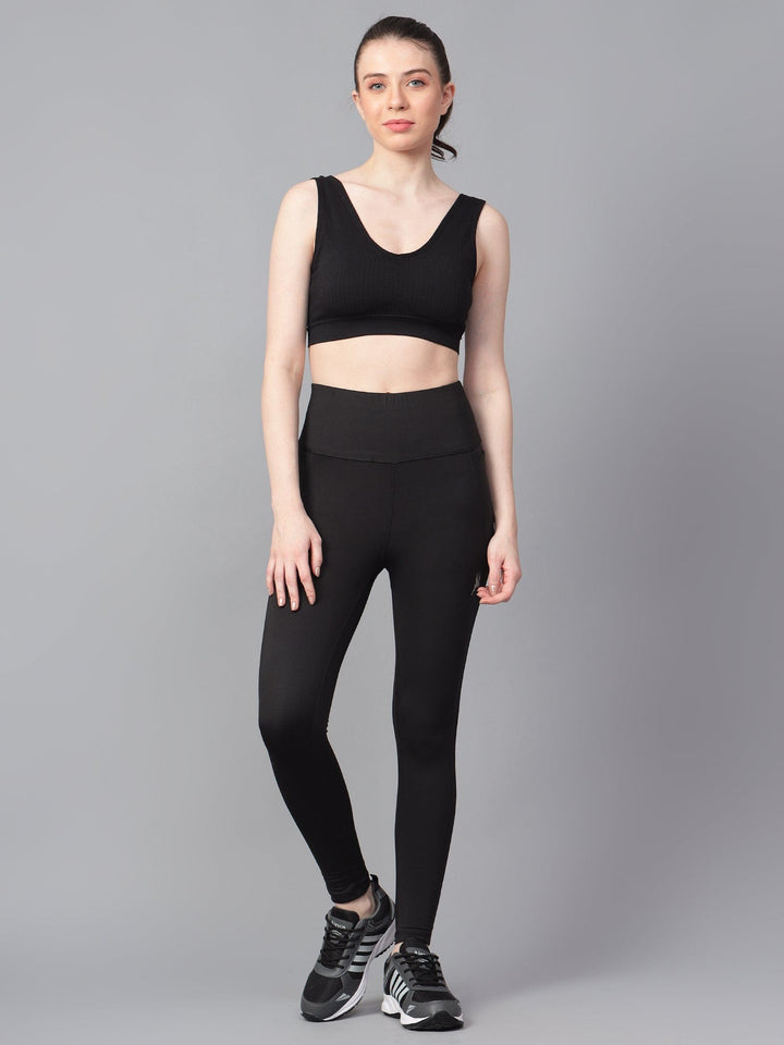 High Waist Ribbed Leggings - trenz