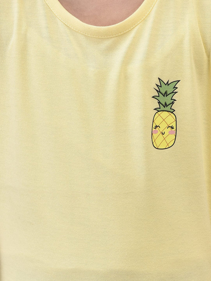 Printed Cotton Cute Fruits Tshirt - trenz