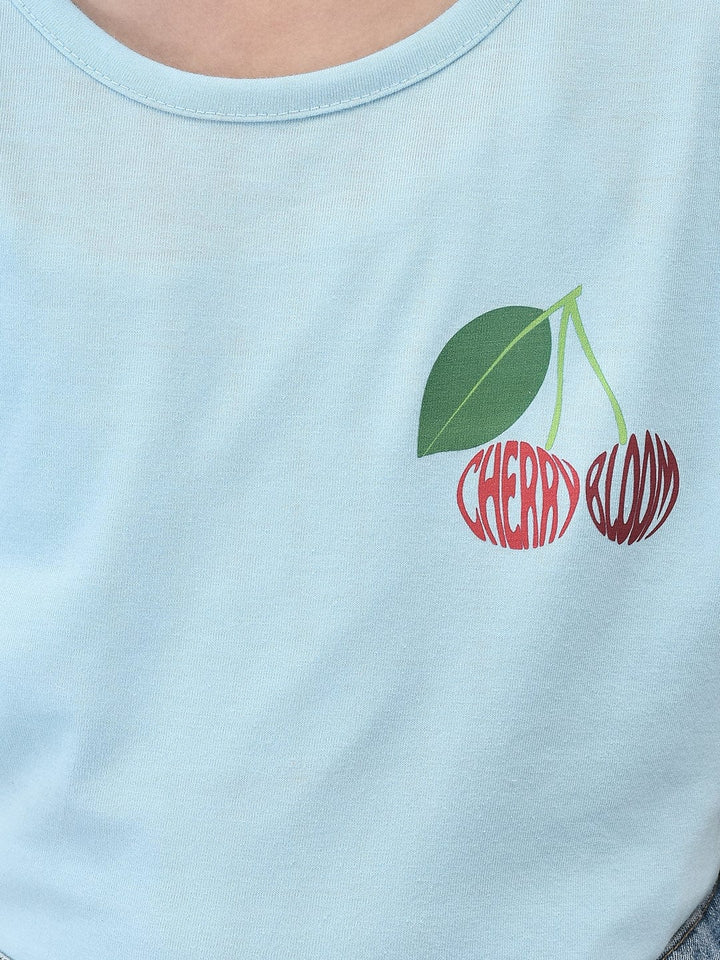 Printed Cotton Cute Fruits Tshirt - trenz