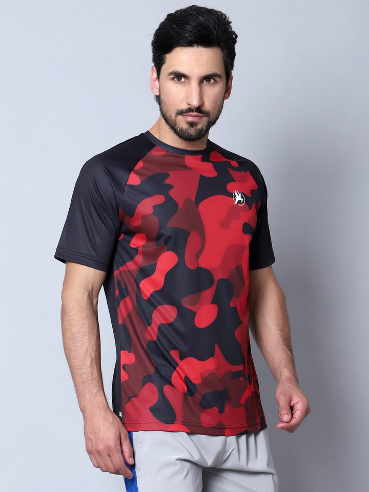 StealthFlex Camo Athletic Tshirt Black/Red - trenz