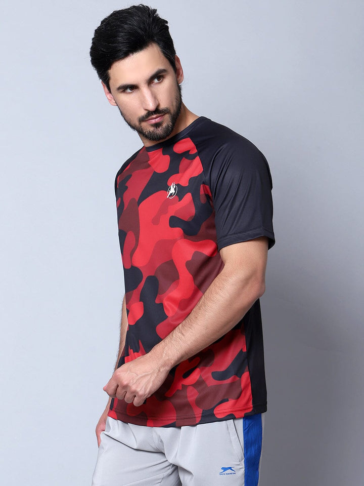 StealthFlex Camo Athletic Tshirt Black/Red - trenz