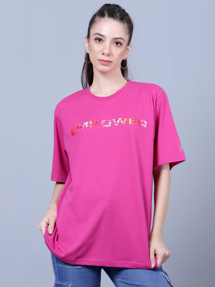 Typography Printed Oversized T-Shirt - trenz