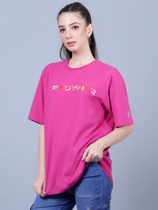 Typography Printed Oversized T-Shirt - trenz