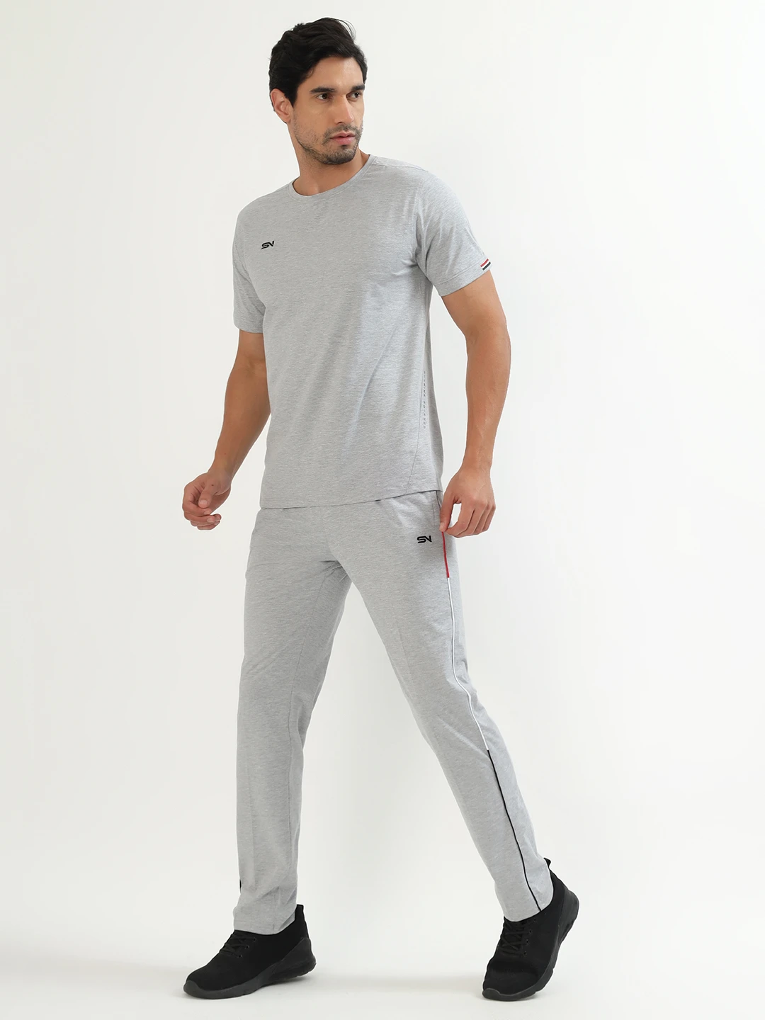Men's Light Grey Athletic Co Ord Set for Men Workout Wear