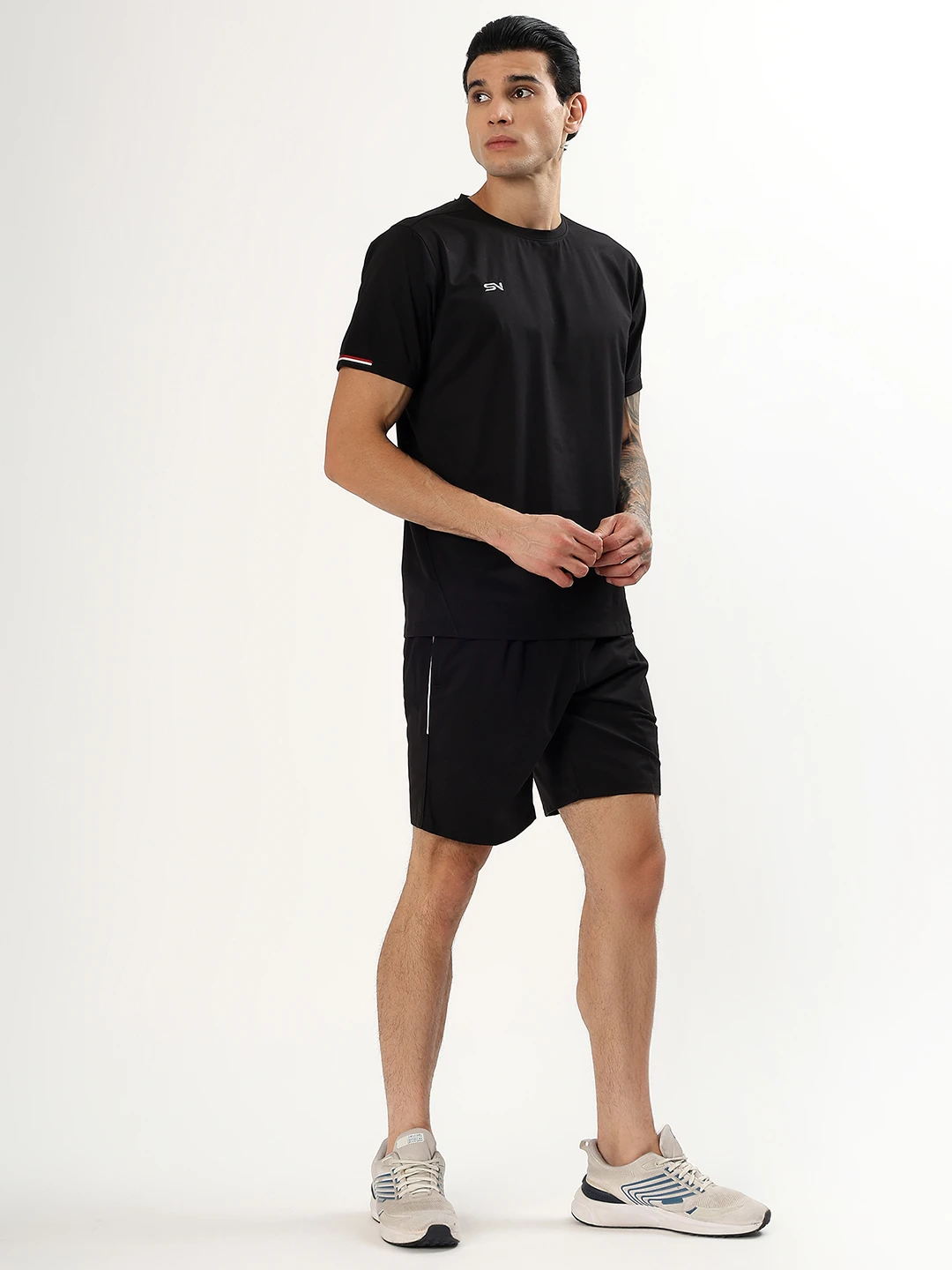 Men's Black Sportswear Co Ord Set for Gym Workout and Training