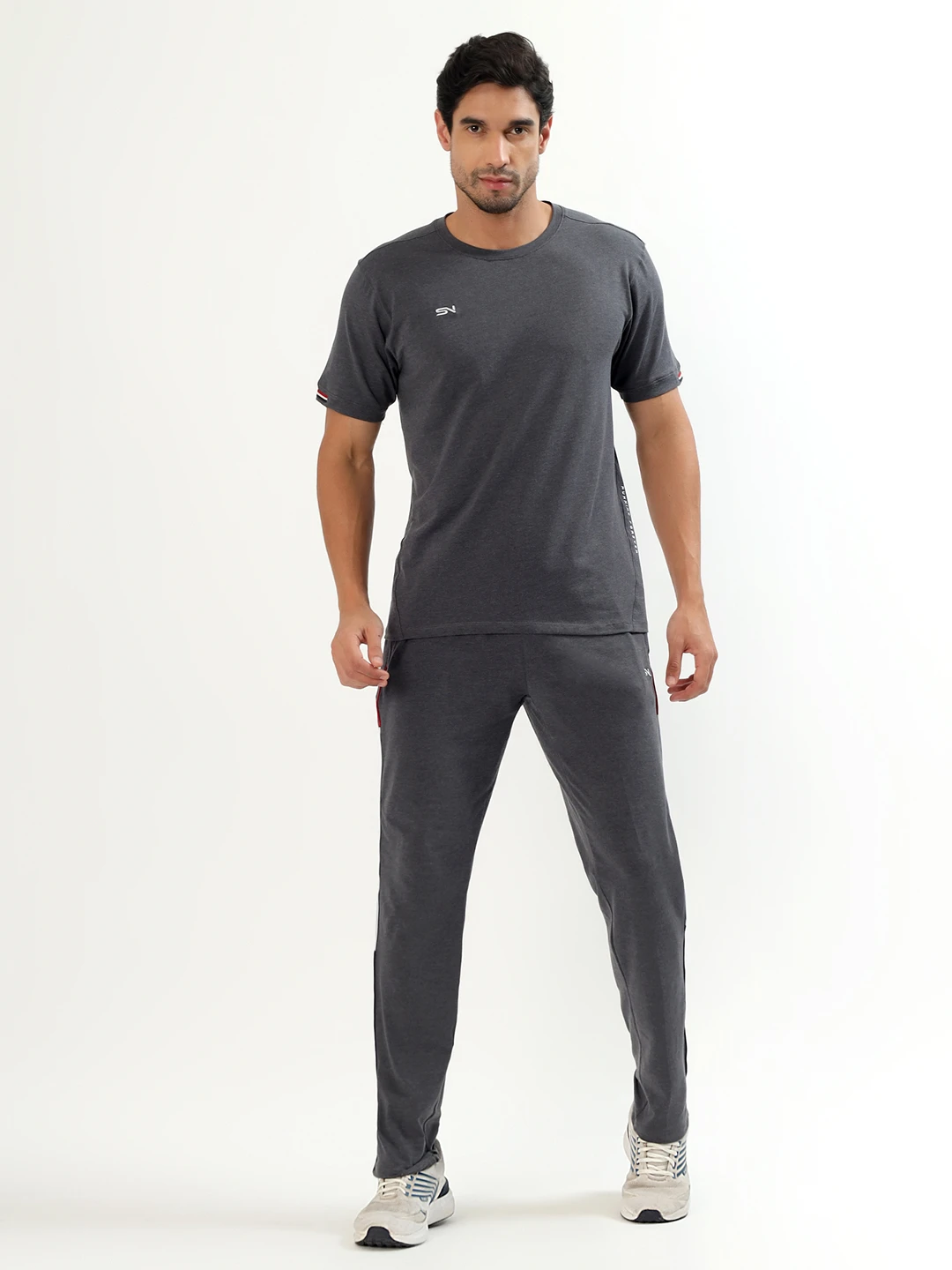 Men's Dark Grey Athleisure Activewear Co Ord Set for Men