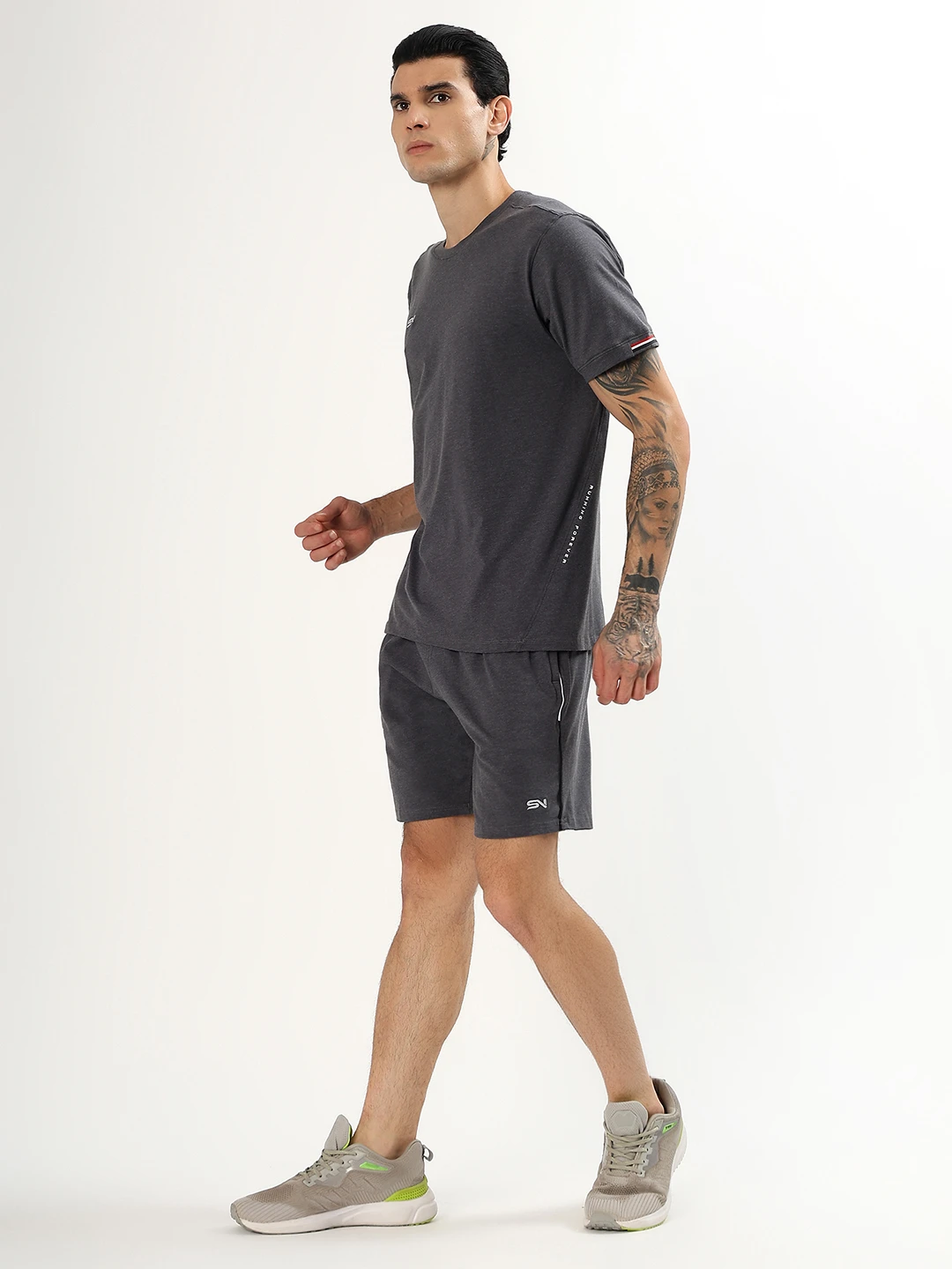 Men's Dark Grey Athleisure Activewear Co Ord Set for Men
